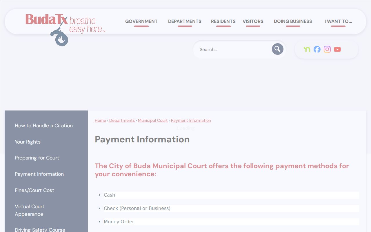 Buda Municipal Court payment and drop box instructions